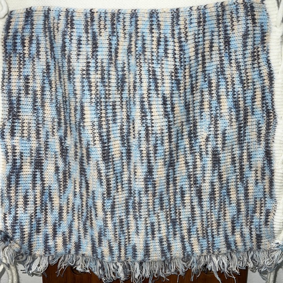 Pretty Little Thing Denim Space Dye Knit Lace Up Side Mini Skirt & Bandeau Top - Picture 11 of 16